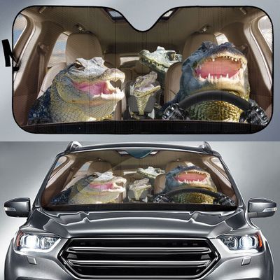 Joycorners Alligator CAR All Over Printed 3D Sun Shade