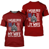 Joycorners I Wear Red On Fridays For My Wife Until She Comes Home All Over Printed 3D Shirts