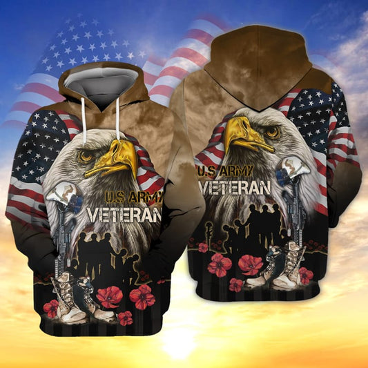 Joycorners U.S Army Veteran  - Eagle And Soldiers All Over Printed 3D Shirts