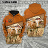 Joycorners Personalized Name Texas Longhorn Barn Farm 3D Hoodie