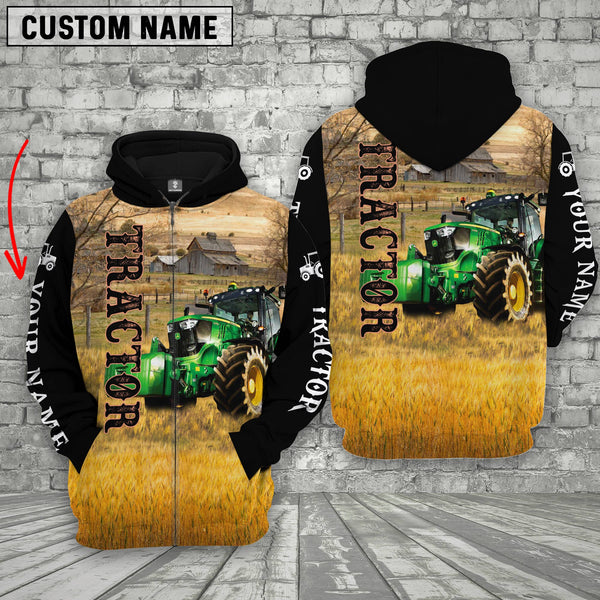 Joycorners Personalized Name Tractor On The Farm All Over Printed 3D Hoodie