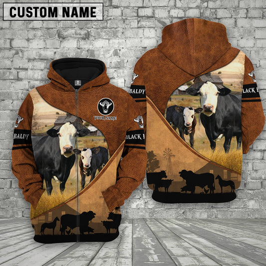 Joycorners Black Baldy Farming Dark Brown Personalized 3D Hoodie