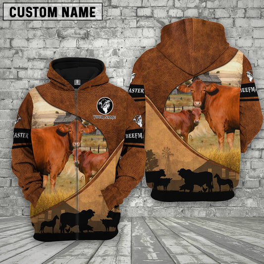 Joycorners Beefmaster Farming Dark Brown Personalized 3D Hoodie