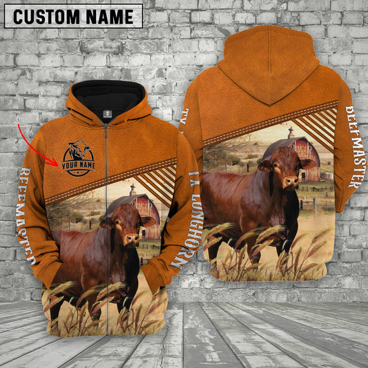 Joycorners Personalized Name Beefmaster Barn Farm 3D Hoodie