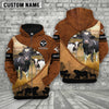 Joycorners Holstein Farming Dark Brown Personalized 3D Hoodie