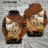 Joycorners Charolais No Horn Farming Dark Brown Personalized 3D Hoodie
