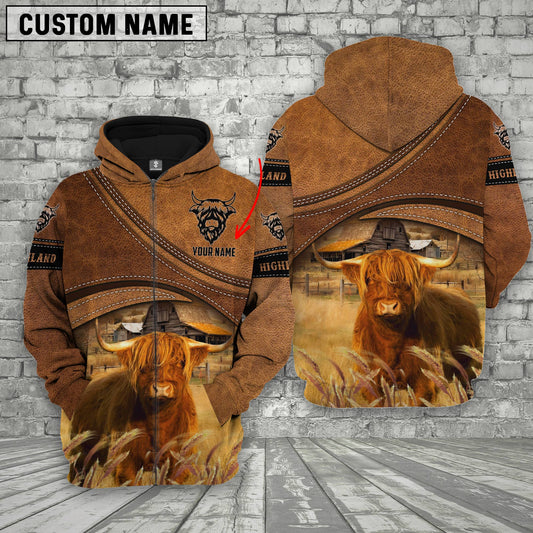 Joycorners Highland Customized Name Brown Race Hoodie