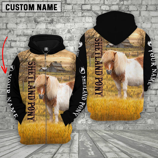 Joycorners Personalized Name American Shetland Pony House On The Farm 3D Hoodie