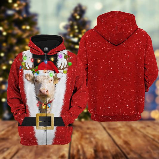 Joycorners Hereford Cattle Christmas Hoodie