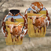 Joycorners Texas Longhorn Cattle Ragan Hoodie