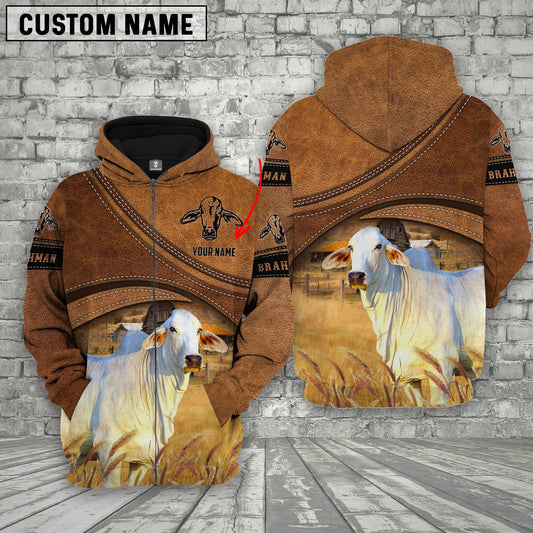 Joycorners Brahman Customized Name Brown Race Hoodie