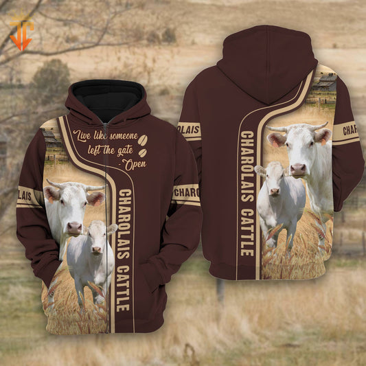 Joycorners Charolais Cattle Live Like Someone left the gate open Shirts