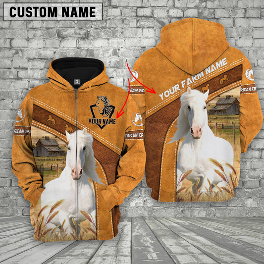 Joycorners American Cream Draft Horse Custom Name Race Hoodie