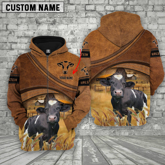 Joycorners Holstein Customized Name Brown Race Hoodie