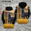 Joycorners Personalized Name Black Horse 3D Hoodie