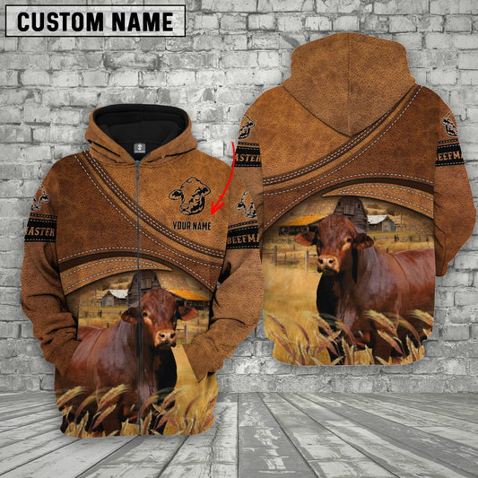 Joycorners Beefmaster Customized Name Brown Race Hoodie