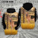 Joycorners Personalized Name German Shepherds On The Farm All Over Printed 3D Hoodie