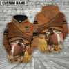 Joycorners Shorthorn Customized Name Brown Race Hoodie