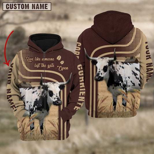 Joycorners Personalized Name Corriente Cattle Hoodie TT15